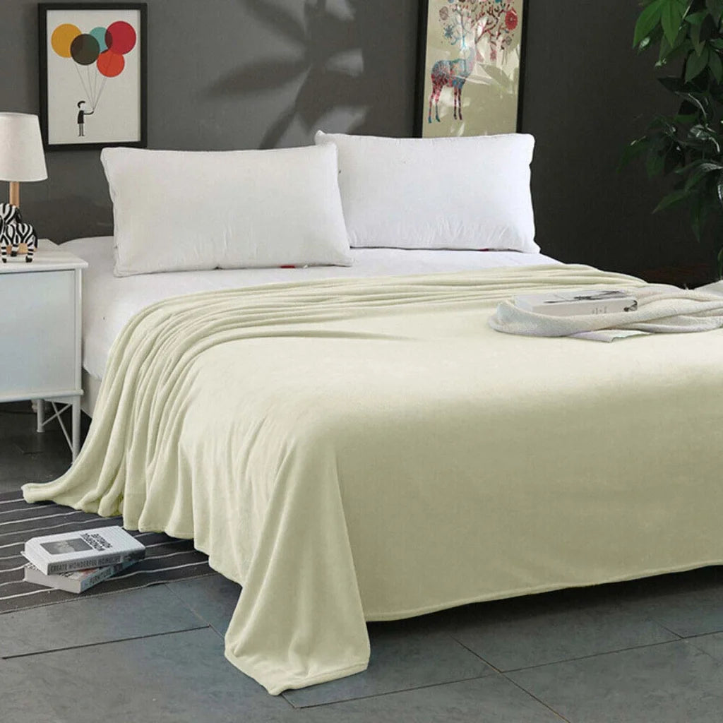 Super Soft Micro Flannel Plush Blanket Queen 220 x 240cm