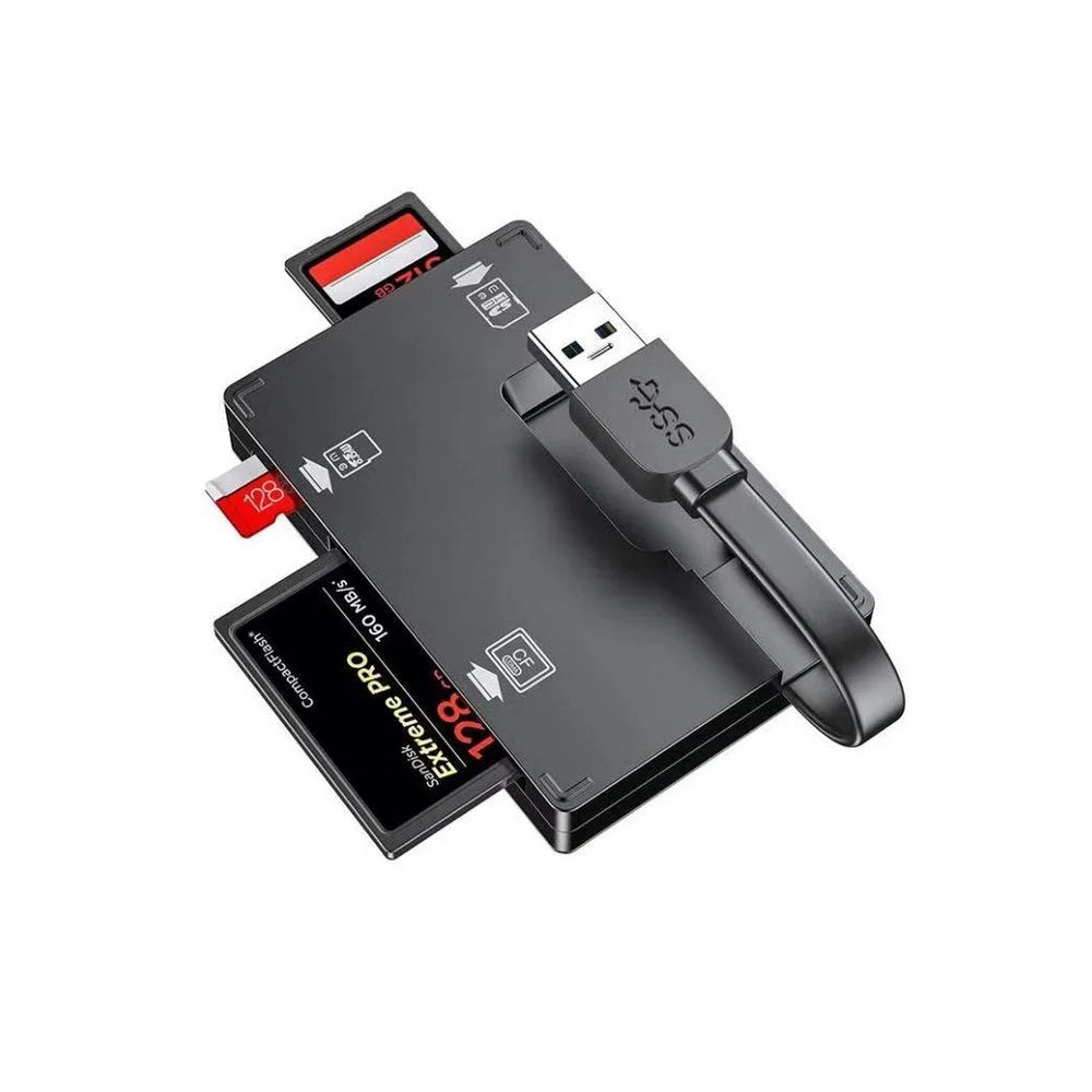 SuperSpeed USB 3.0 Card Reader 3-Slot with Card Storage