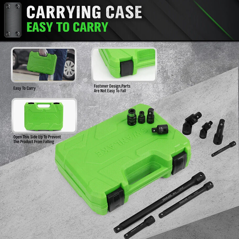 SWANLAKE 18Pcs Drive Tool Accessory Set with Extension Bars