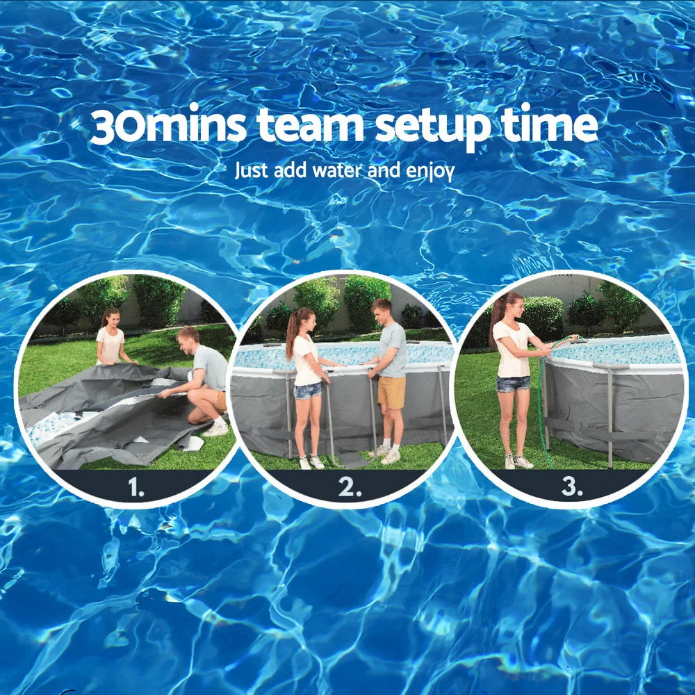 Swimming Pool 427x250x100cm Steel Frame Above Ground