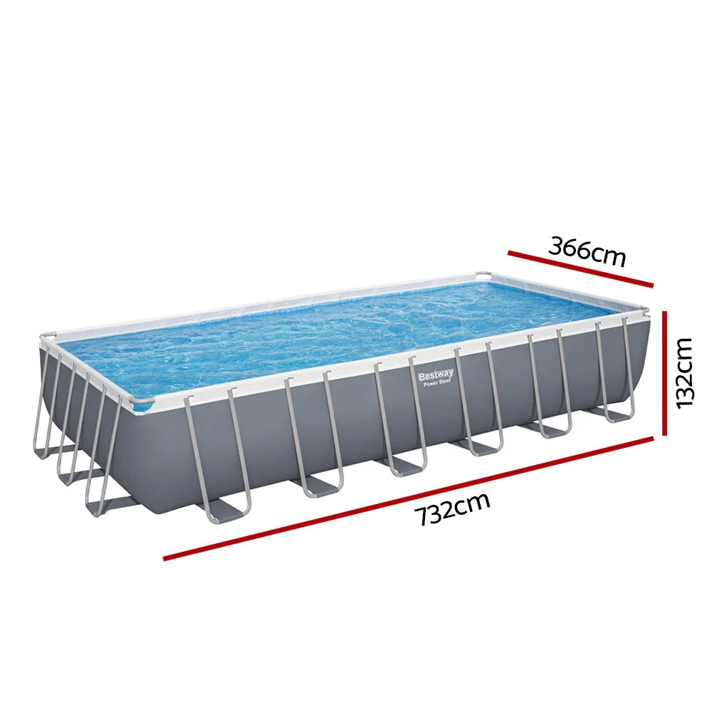 Swimming Pool 732x366x132CM Steel Frame Above Ground