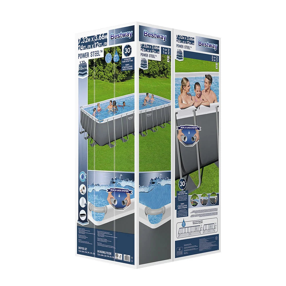 Swimming Pool 732x366x132CM Steel Frame Above Ground