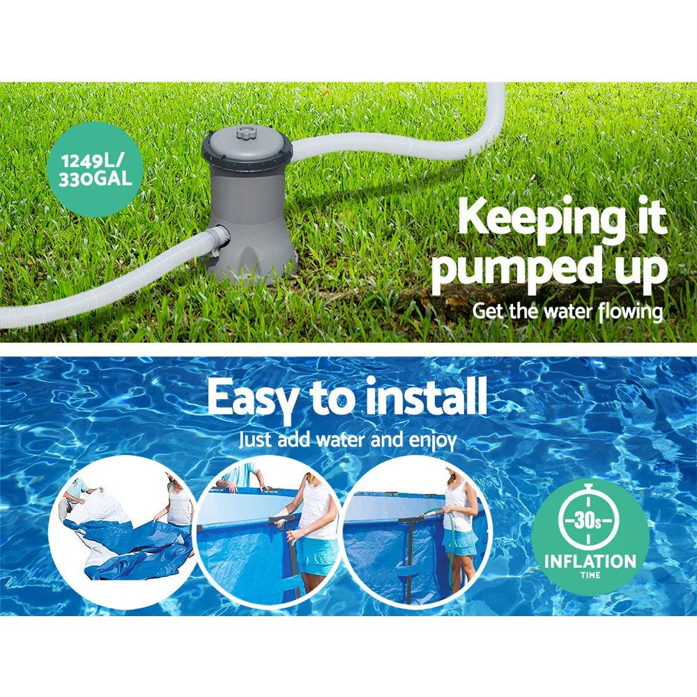 Swimming Pool Above Ground Power Steel Frame with Filter