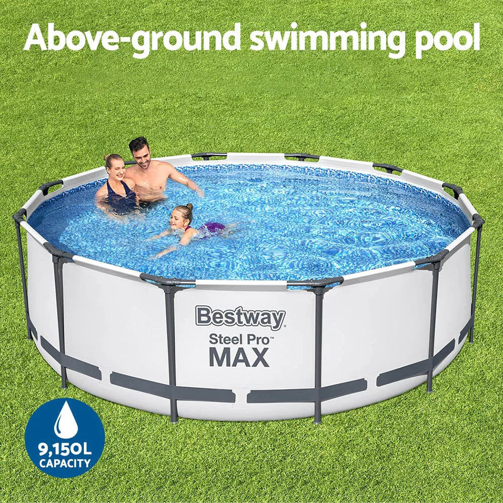 Swimming Pool Above Ground with Filter Pump Steel Pro Frame