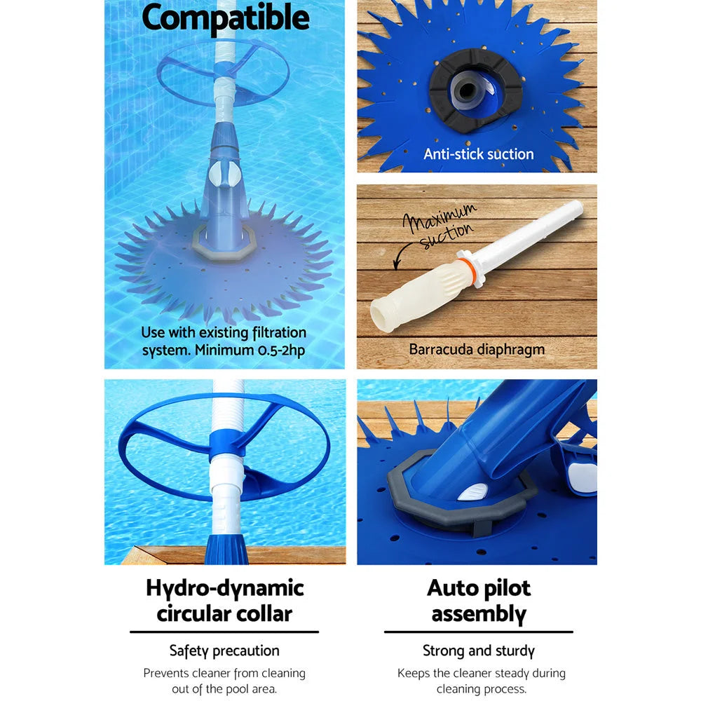 10m swimming pool cleaner with handles, panels and accessory pieces