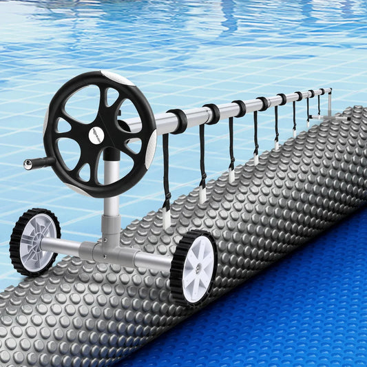Swimming Pool Cover 600 Micron 11x6.2m with Roller 6.55m
