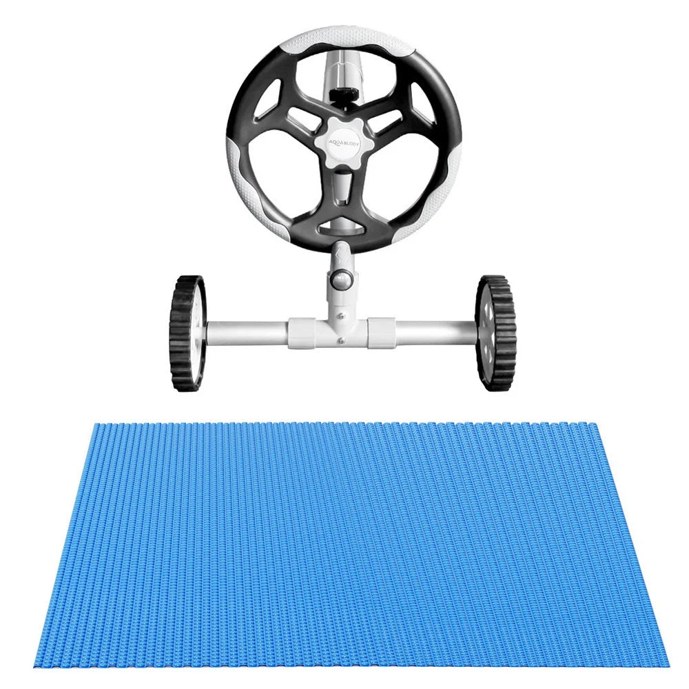 Swimming Pool Cover 600 Micron 7x4m with Roller 5.55m Solar