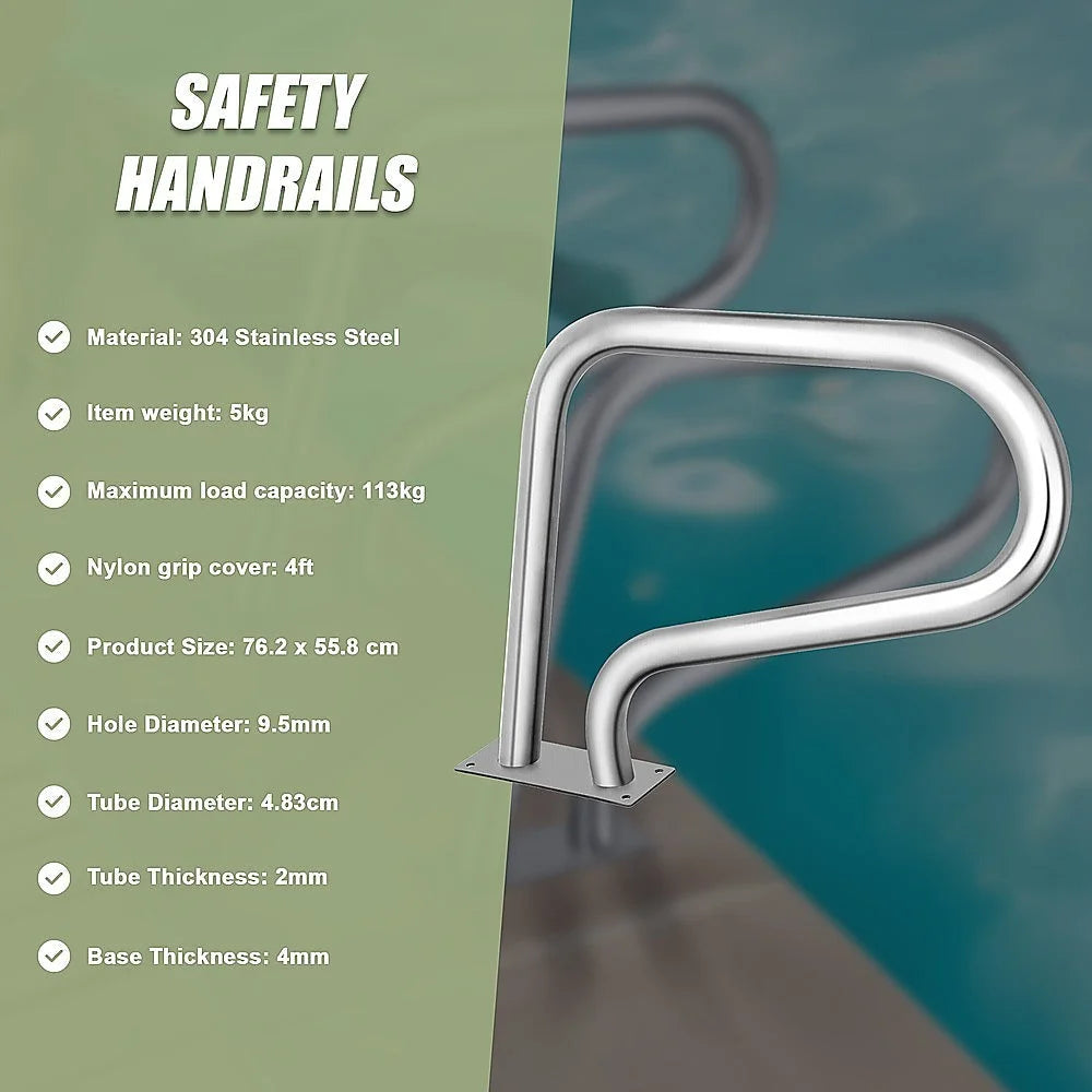 Swimming Pool Hand Rail Step Grab Rail 76.2x55.8cm
