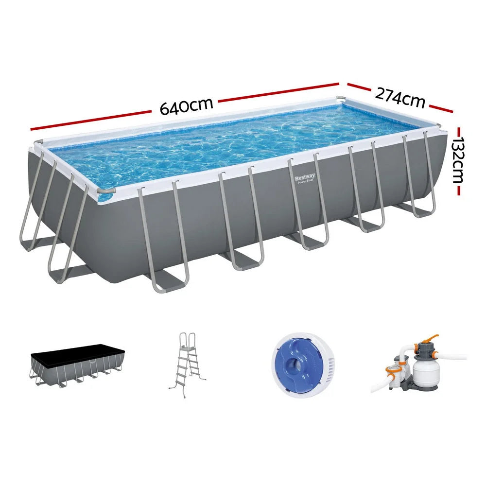 Swimming Pool Steel Frame 640x274x132cm Above Ground Pool