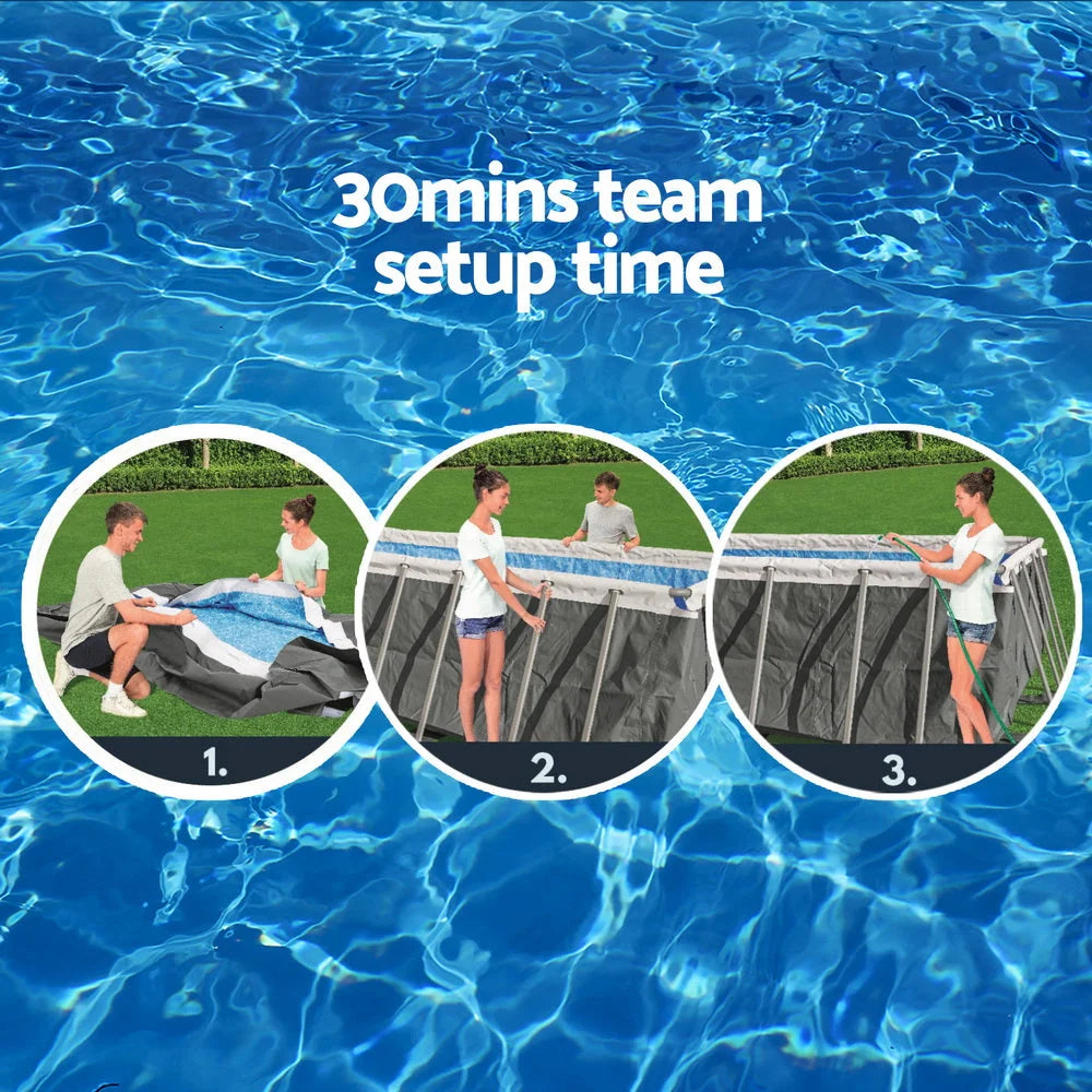Swimming Pool Steel Frame 640x274x132cm Above Ground Pool