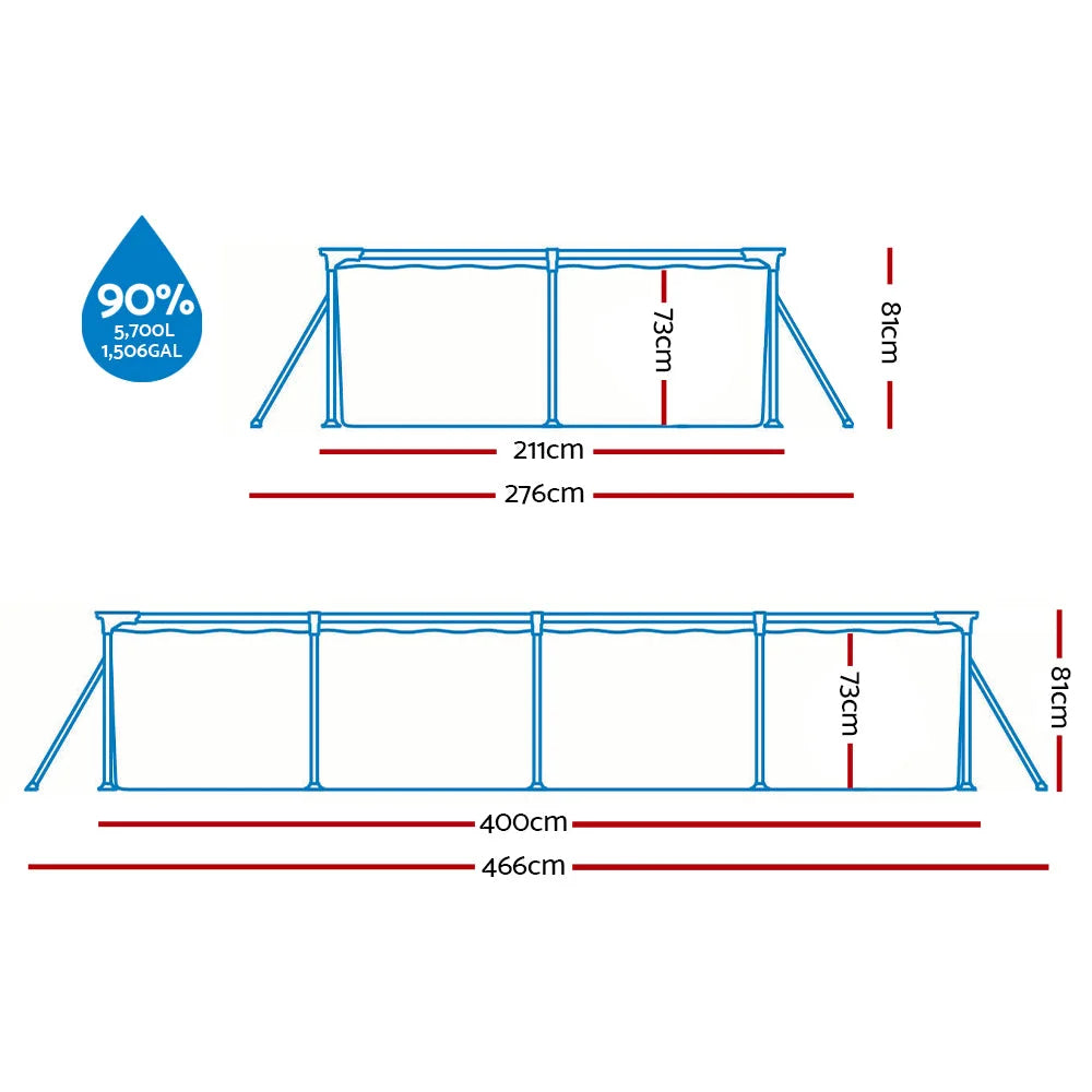 Swimming Pool Steel Frame Above Ground Pools with Filter