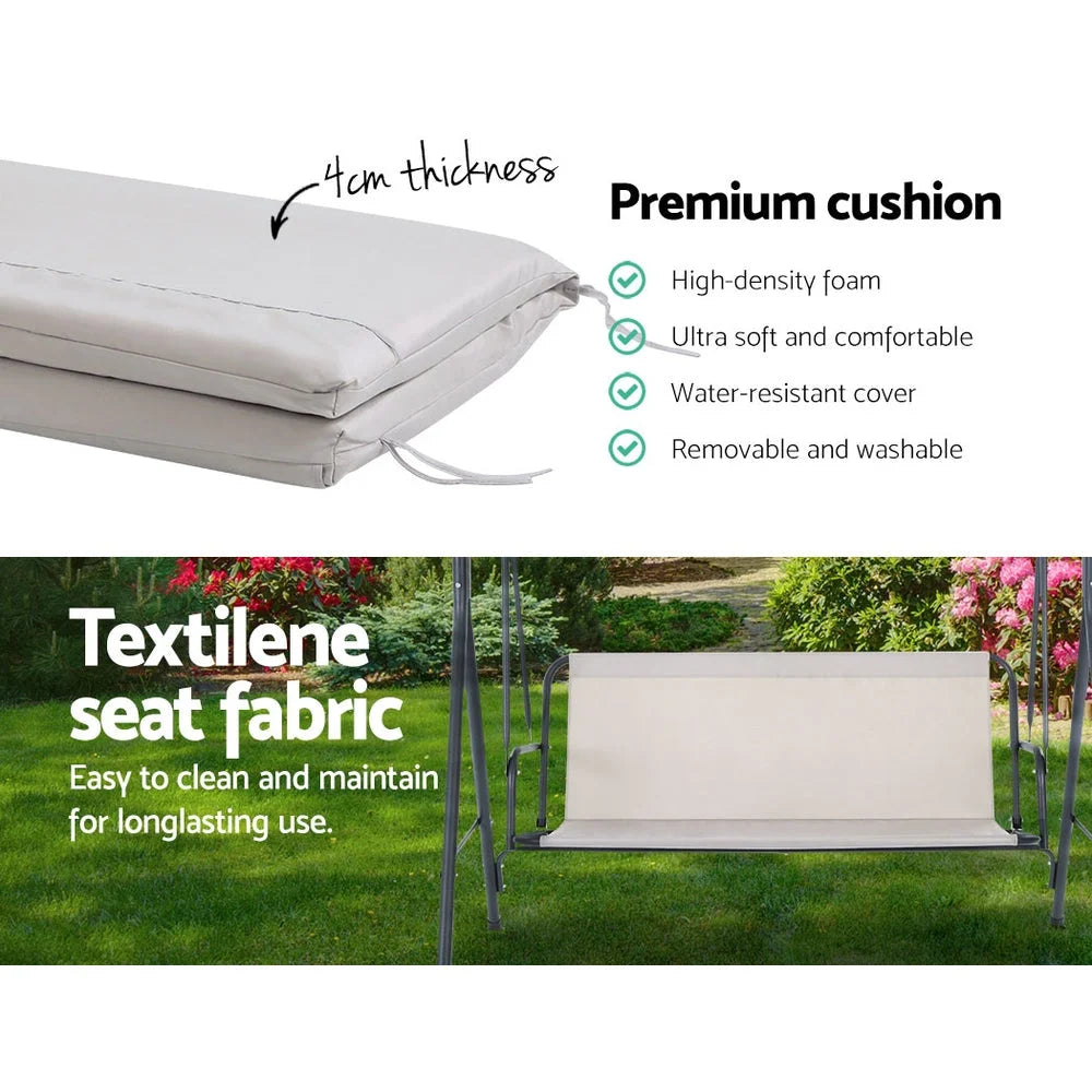 Swing Chair Hammock Outdoor 3 Seater Garden Canopy Bench