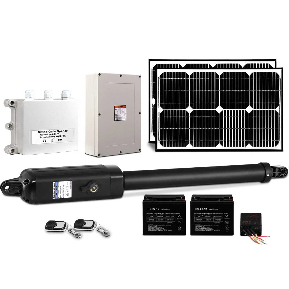 Swing Gate Opener Auto Solar Power Remote Control 600KG 40W