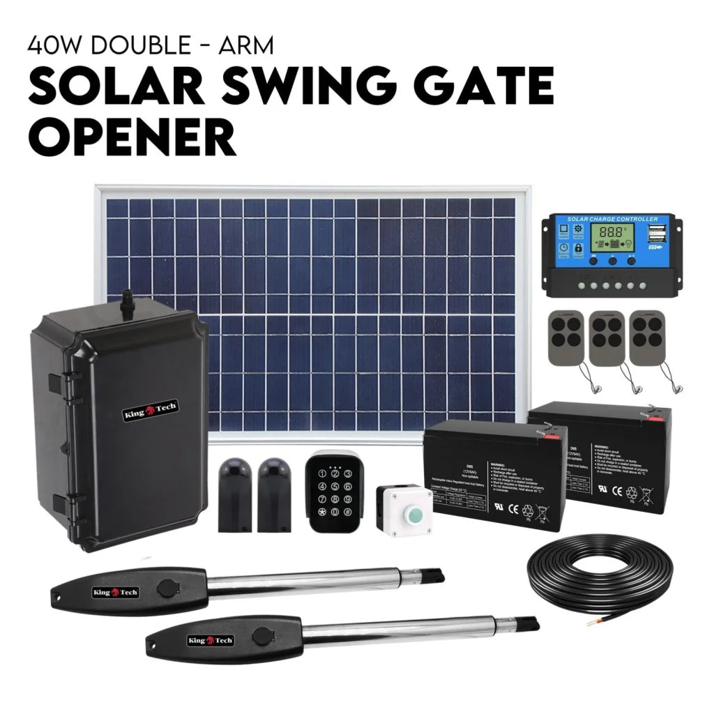 Swing Gate Opener Automatic Full Solar Power Kit