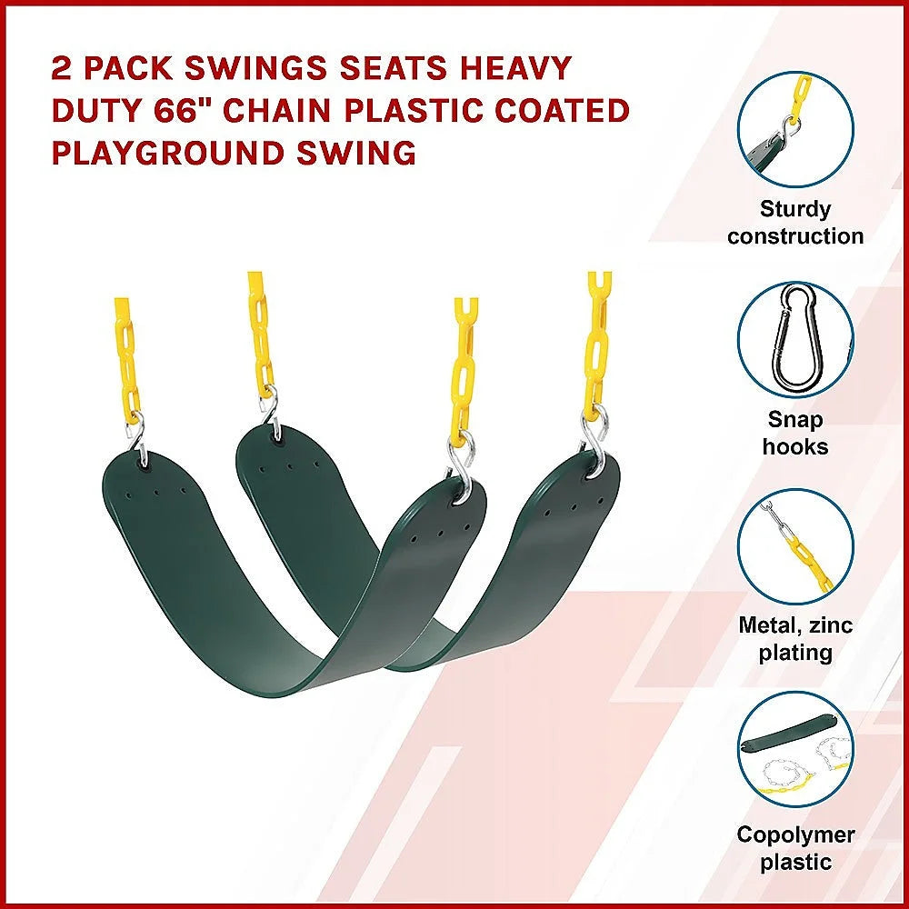 Swings Seats Set of 2 Heavy Duty 66’’ Chain Plastic Coated