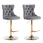 Swivel Bar Stool Set of 2 Height Adjustable Velvet Studs