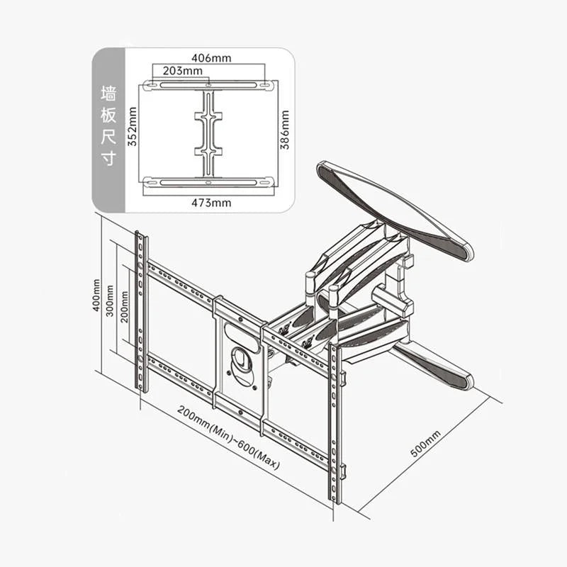 Swivel Tv Wall Mount for 55-85 Led / Lcd - All-moving