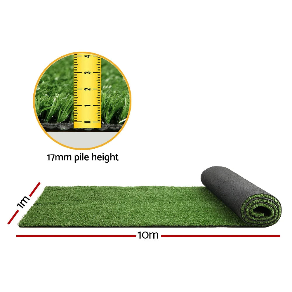 Synthetic Grass Fake Turf 17mm 0.95M x 10M 9.5sqm Olive