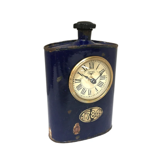 Table Clock - Old Iron Drinking Flask - Home & Garden