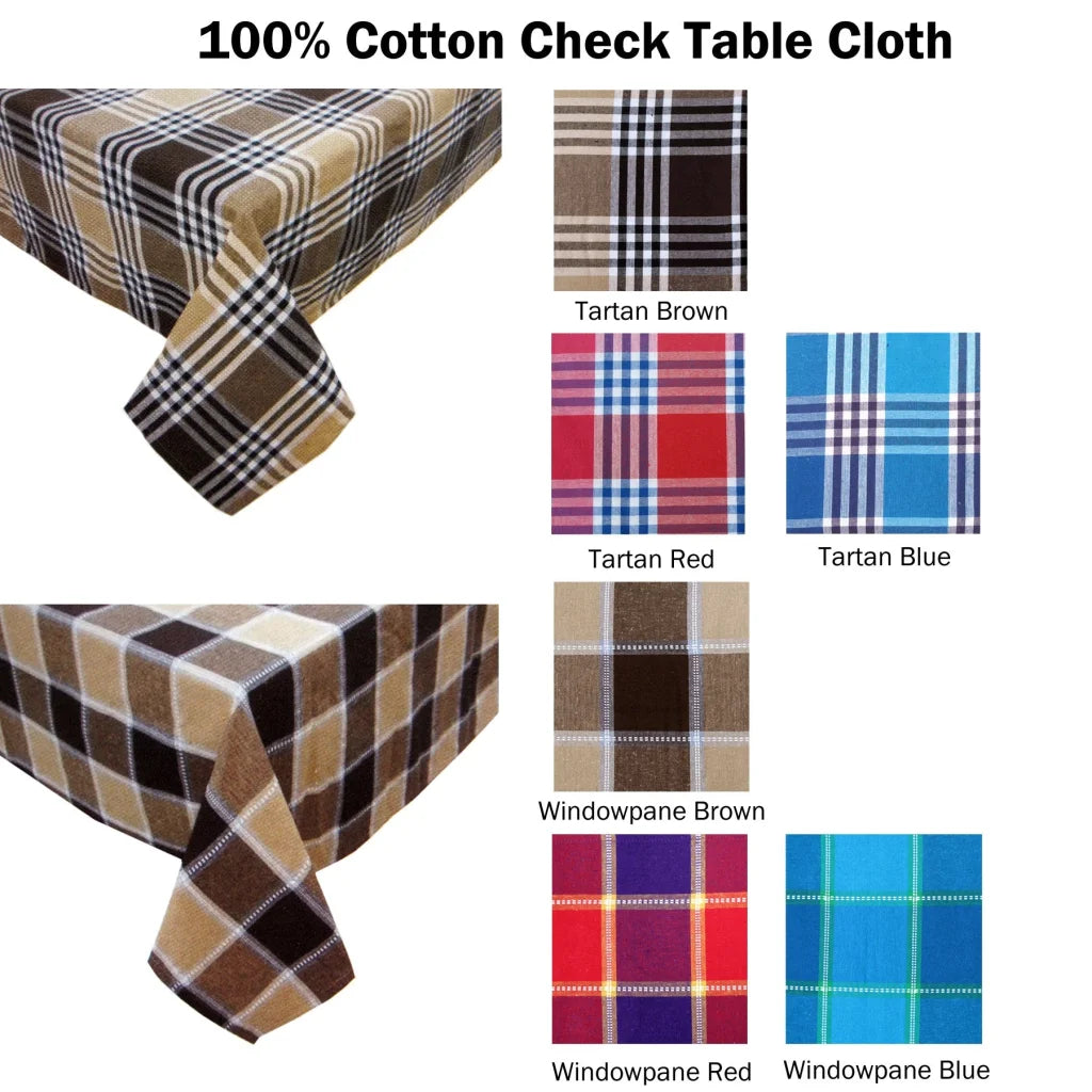Table Cloth Check Tartan Red 180 x 180 cm - Home & Garden