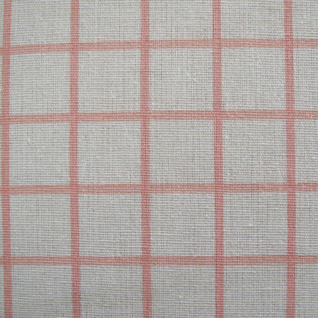 Table Cloth Cotton Grid Checks Oblong 130 x 180cm - Coral