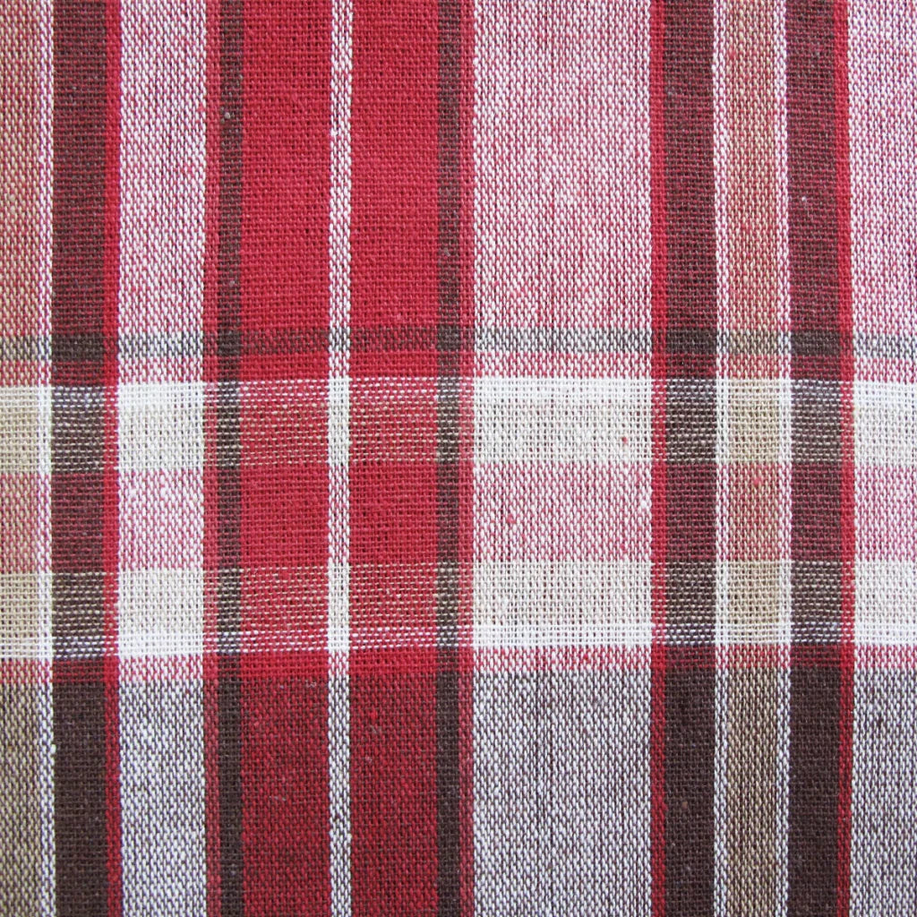 Table Cloth Cotton Plaid Checks Oblong 150 x 230cm - Red
