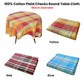 Table Cloth Cotton Plaid Checks Round 180cm Diameter - Red