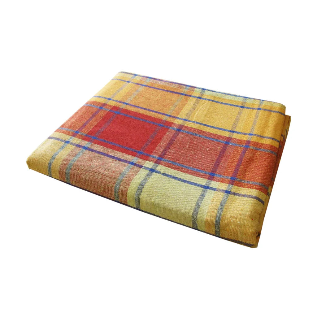 Table Cloth Cotton Plaid Checks Round 180cm Diameter