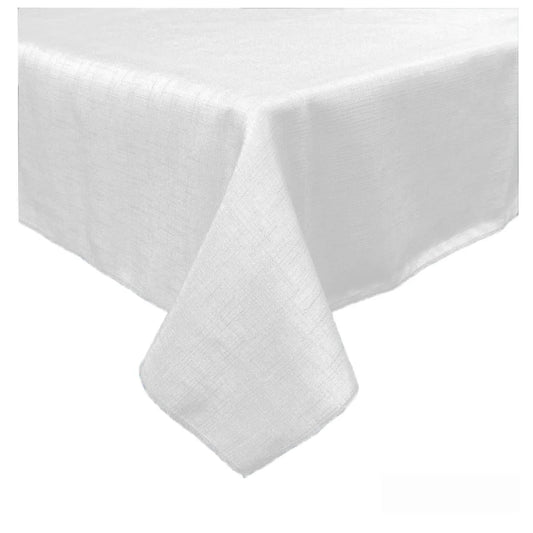 Table Cloth Emporio Slub White 130 x 180 cm - Home & Garden