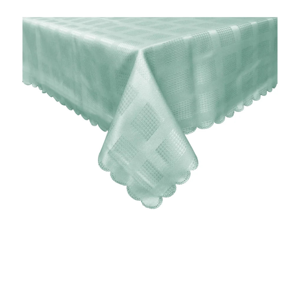 Table Cloth Jacquard Checkered Frost 180cm Round - Home &