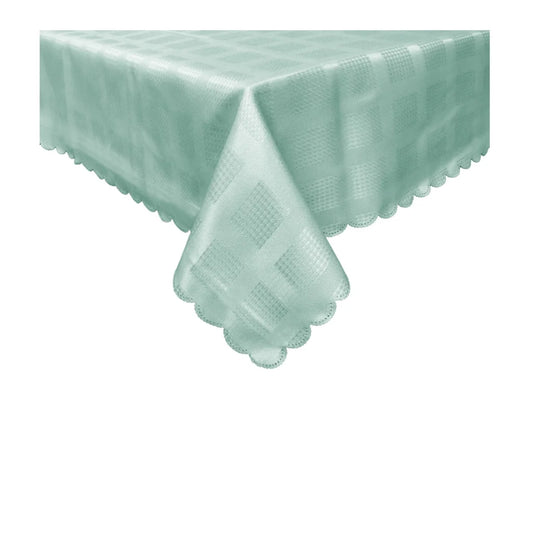 Table Cloth Jacquard Checkered Frost 180cm Round - Home &