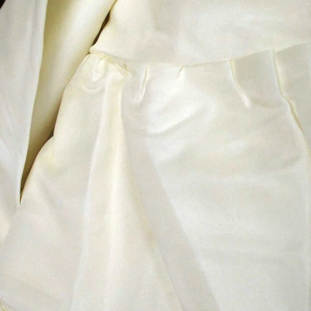 Table Cloth Ruffled Set of 2 Round 180cm Cream - Furniture