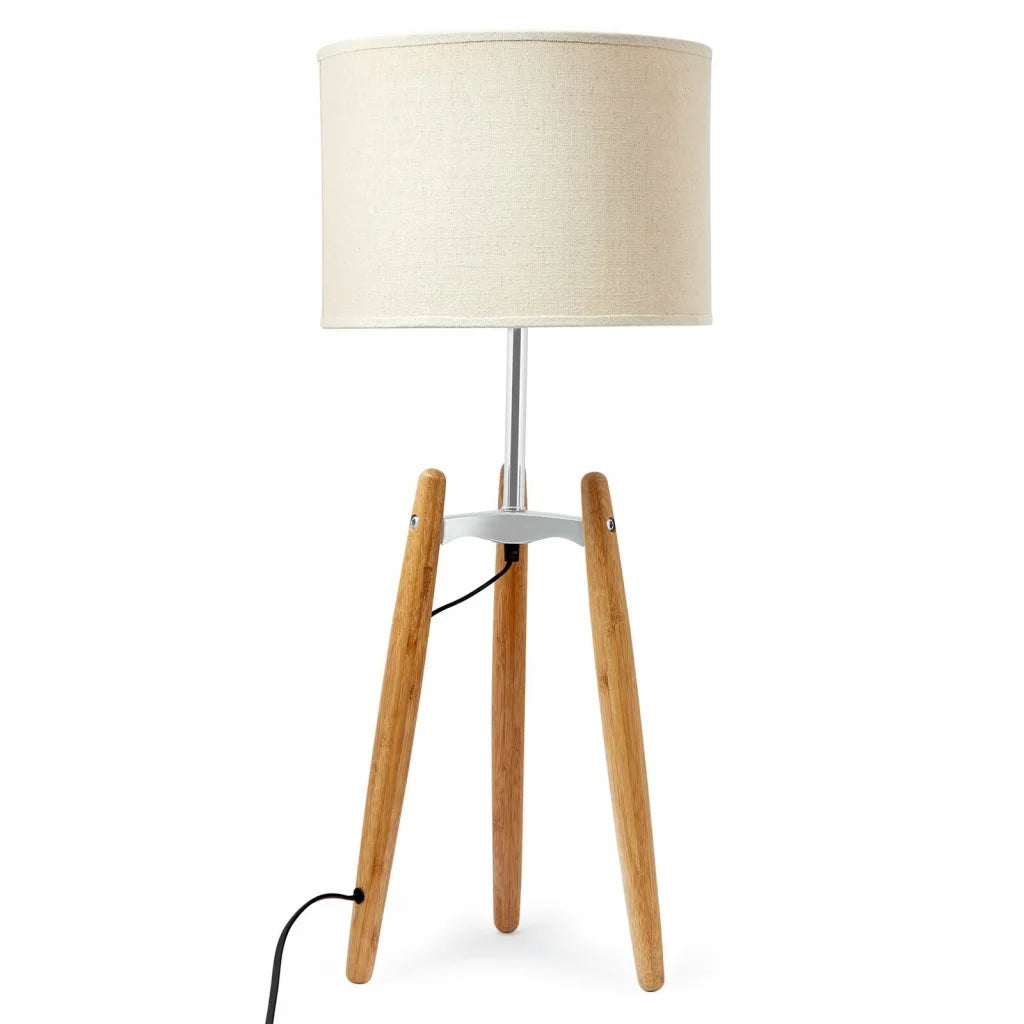 Table Lamp Bamboo Tripod 73cm Light Modern Vintage