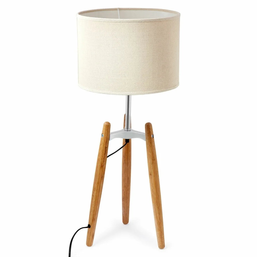 Table Lamp Bamboo Tripod 73cm Light Modern Vintage