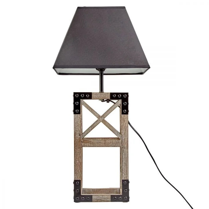 Table Lamp Designer Wooden Modern Rustic Geo Industrial