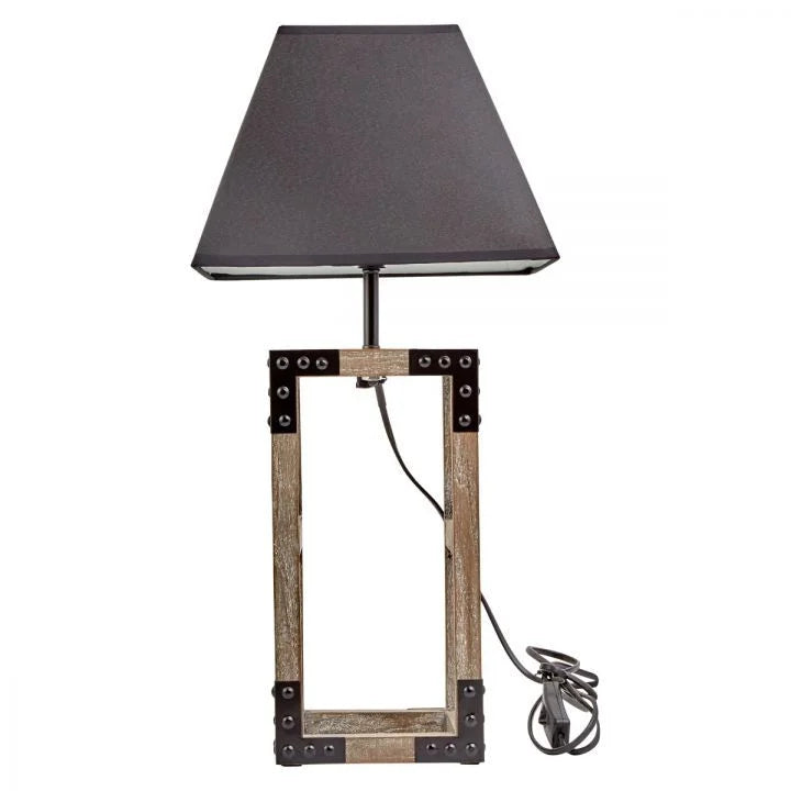 Table Lamp Designer Wooden Modern Rustic Geo Industrial