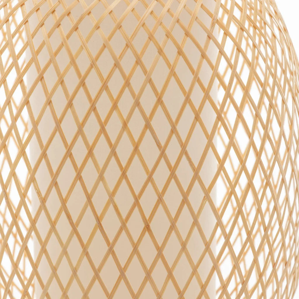 Table Lamp Natural Woven Bamboo Oval Light Shade Boho
