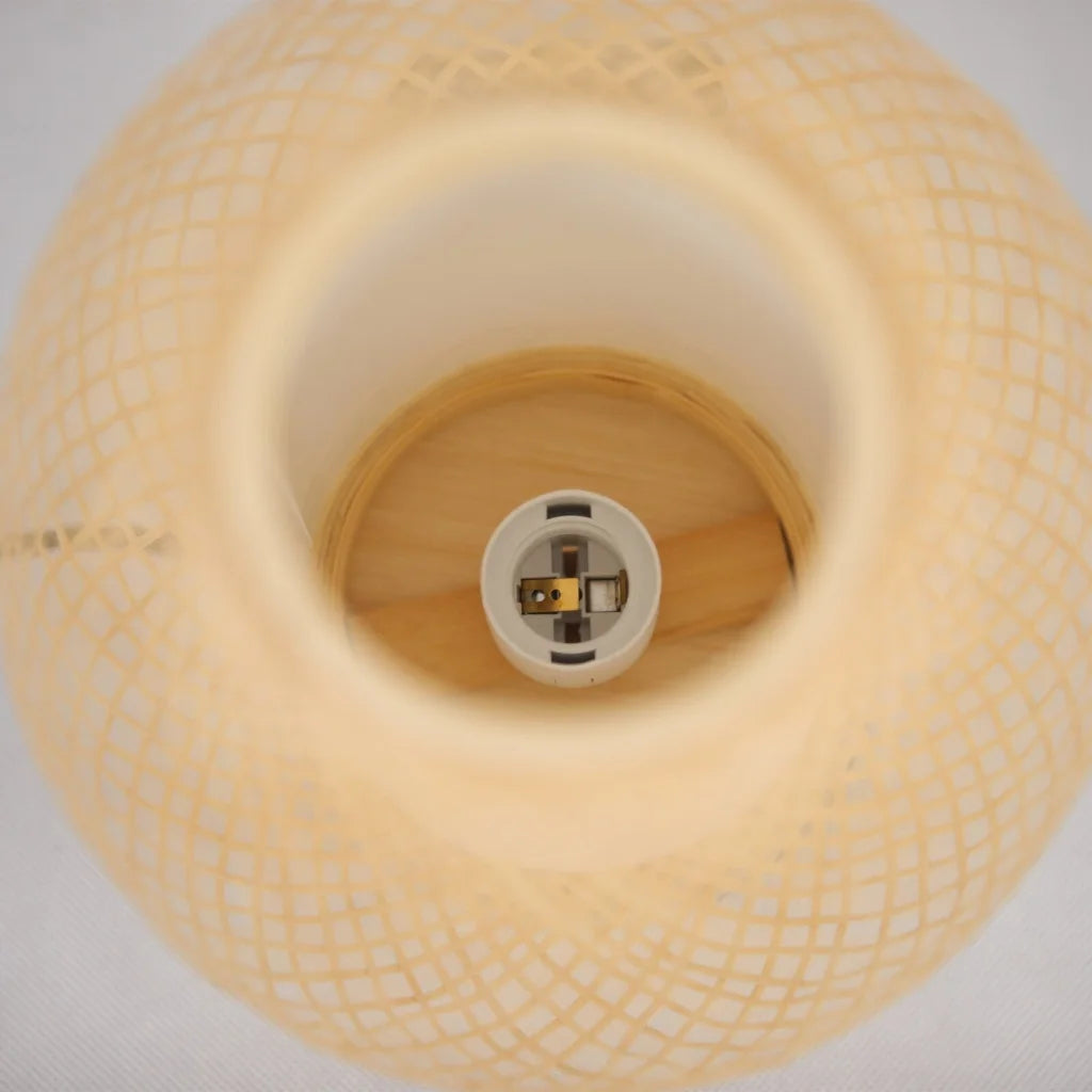 Table Lamp Natural Woven Bamboo Oval Light Shade Boho