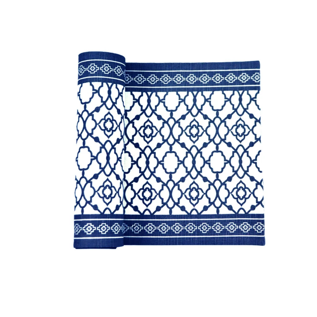 Table Runner Rans Cotton Vintage - Indigo - Home & Garden