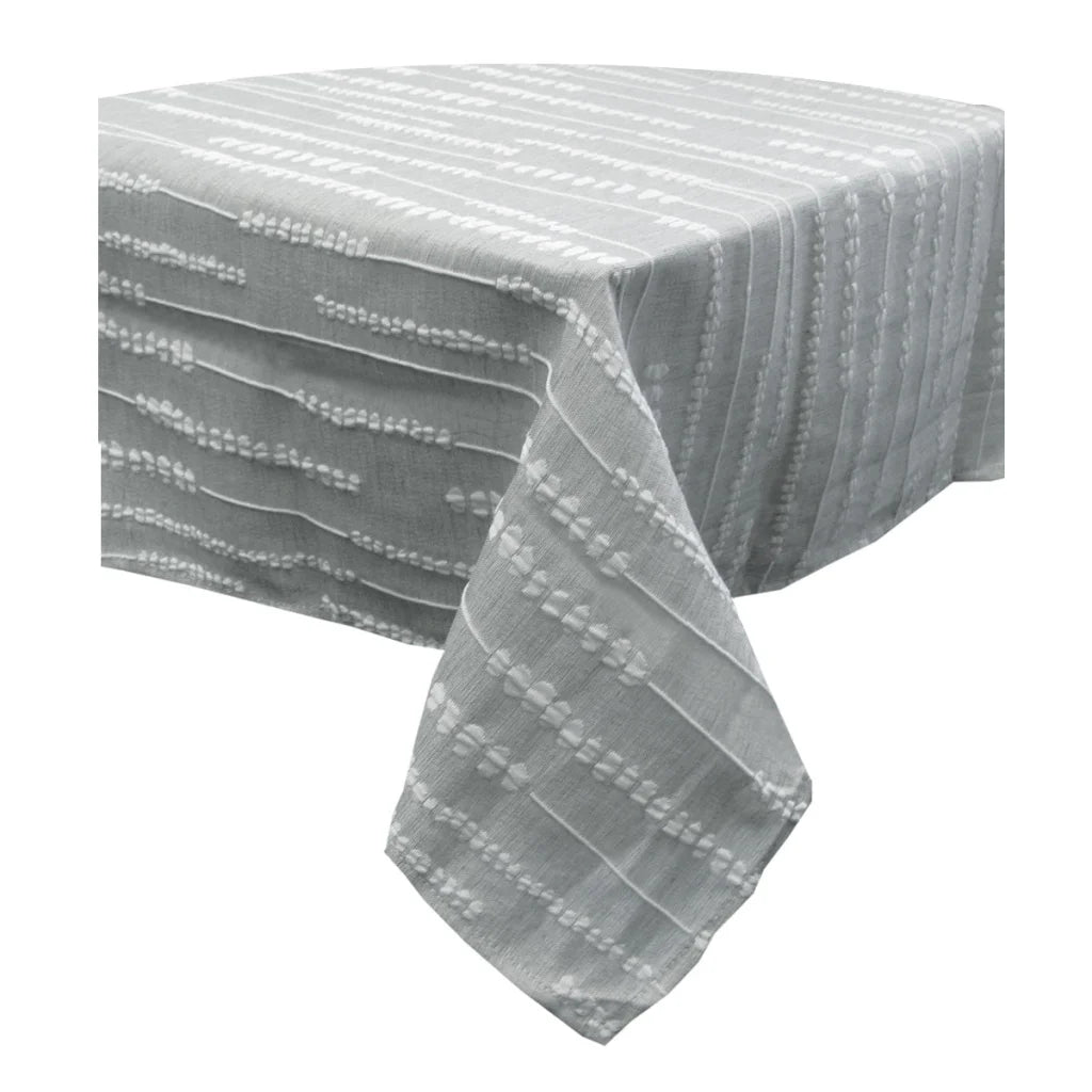 Tablecloth Jacquard Polyester Perline Grey 160 x 270 cm
