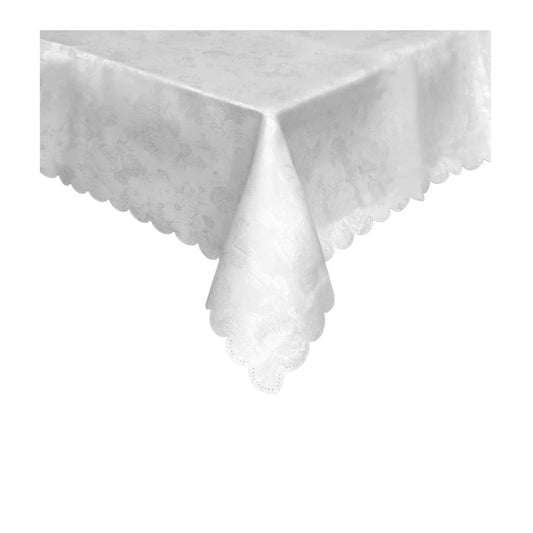 Tablecloth Jacquard White Rose Garden 150 x 220 cm - Home &