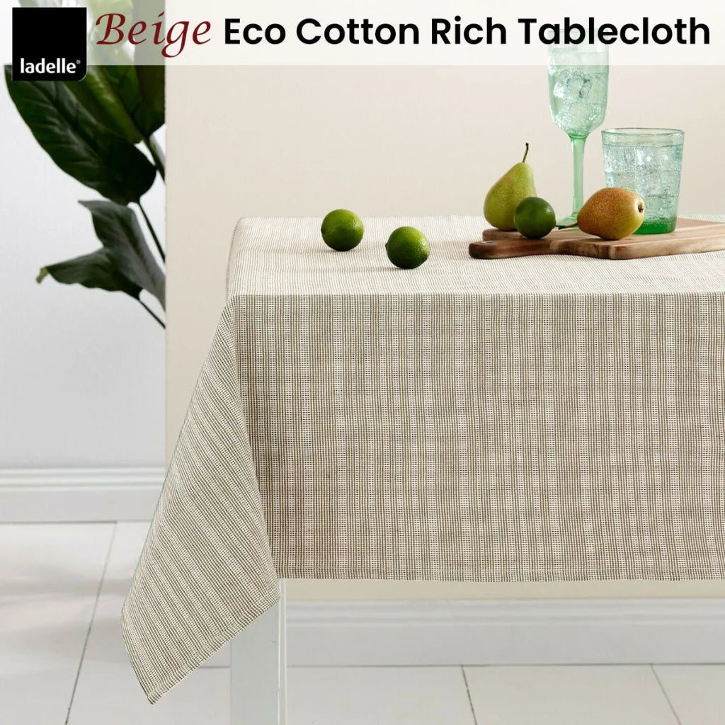 Tablecloth Ladelle Eco Cotton Rich 150x225 cm - Beige