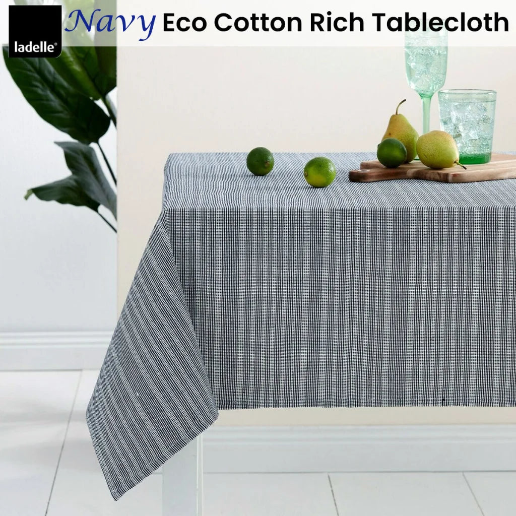 Tablecloth Ladelle Eco Cotton Rich 150x225 cm - Navy - Home
