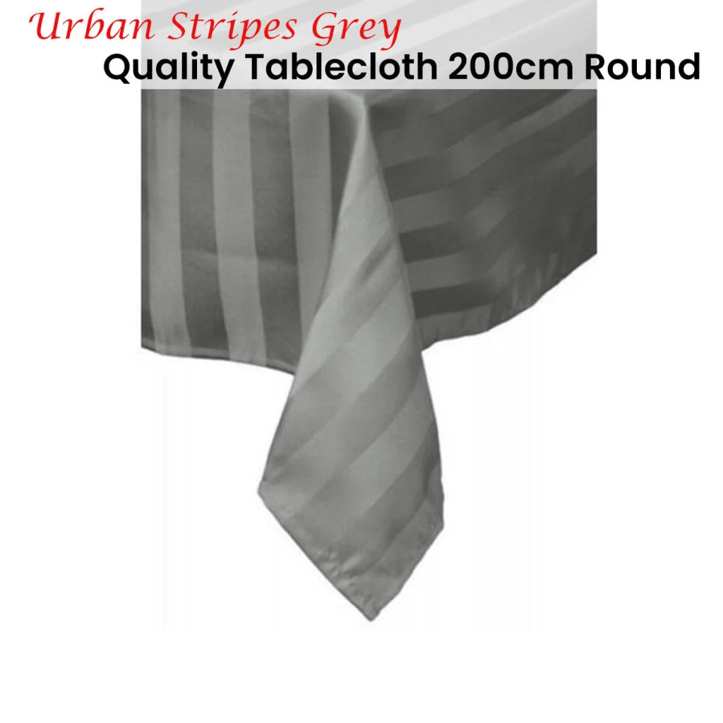 Tablecloth Quality Urban Grey 200 cm Round - Home & Garden