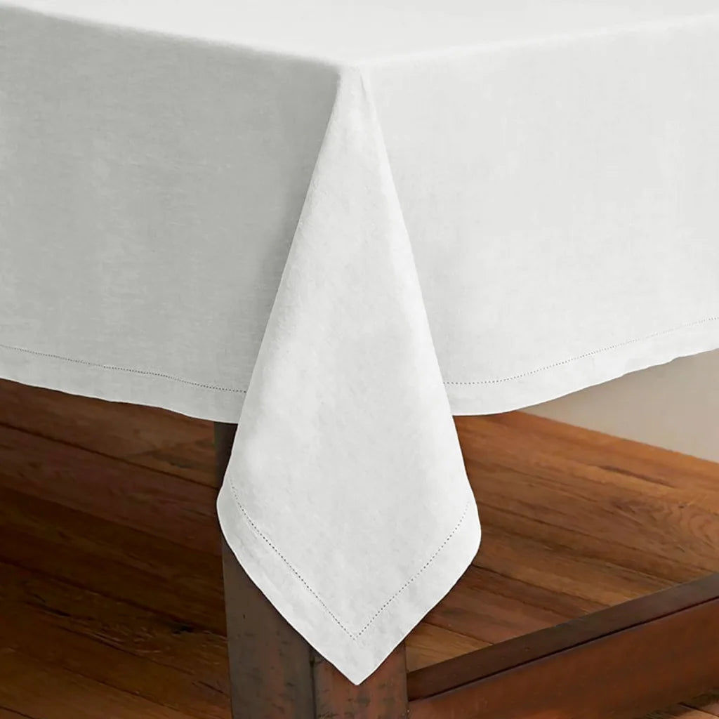 Tablecloth Rans Pure Cotton Hemstitch 160x420cm - White