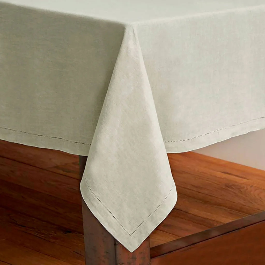 Tablecloth Rans Pure Cotton Hemstitch Round 180cm - Beige