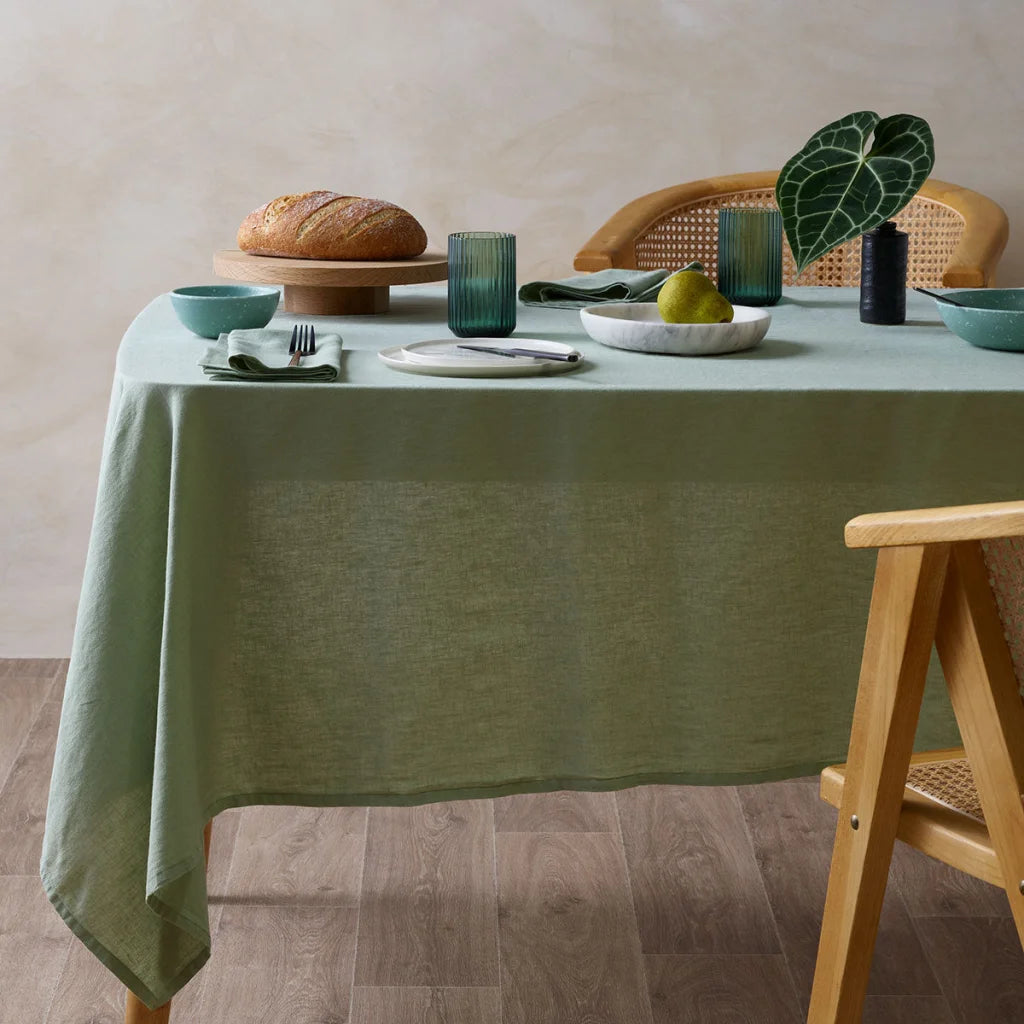 Tablecloth Vintage Design Homewares Sage Vintage Washed