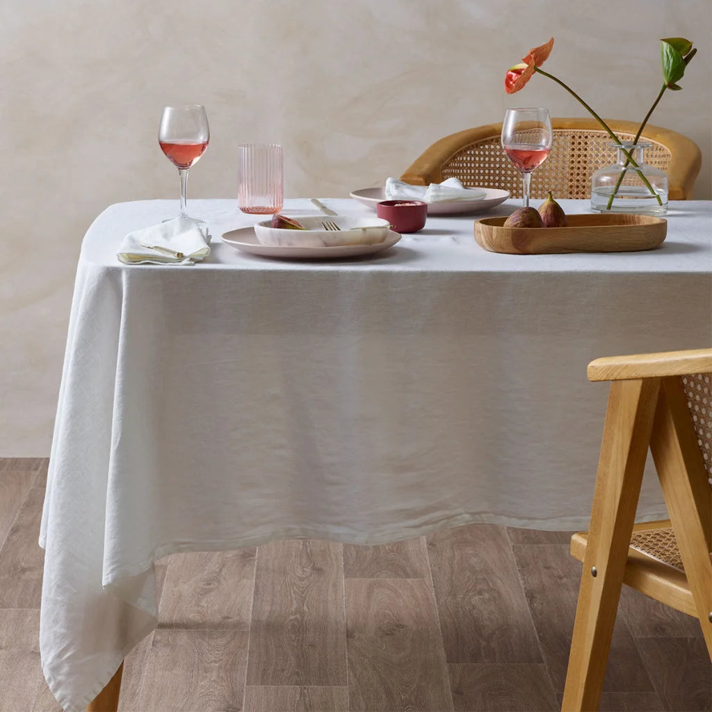 Tablecloth Vintage Design Homewares White Vintage Washed