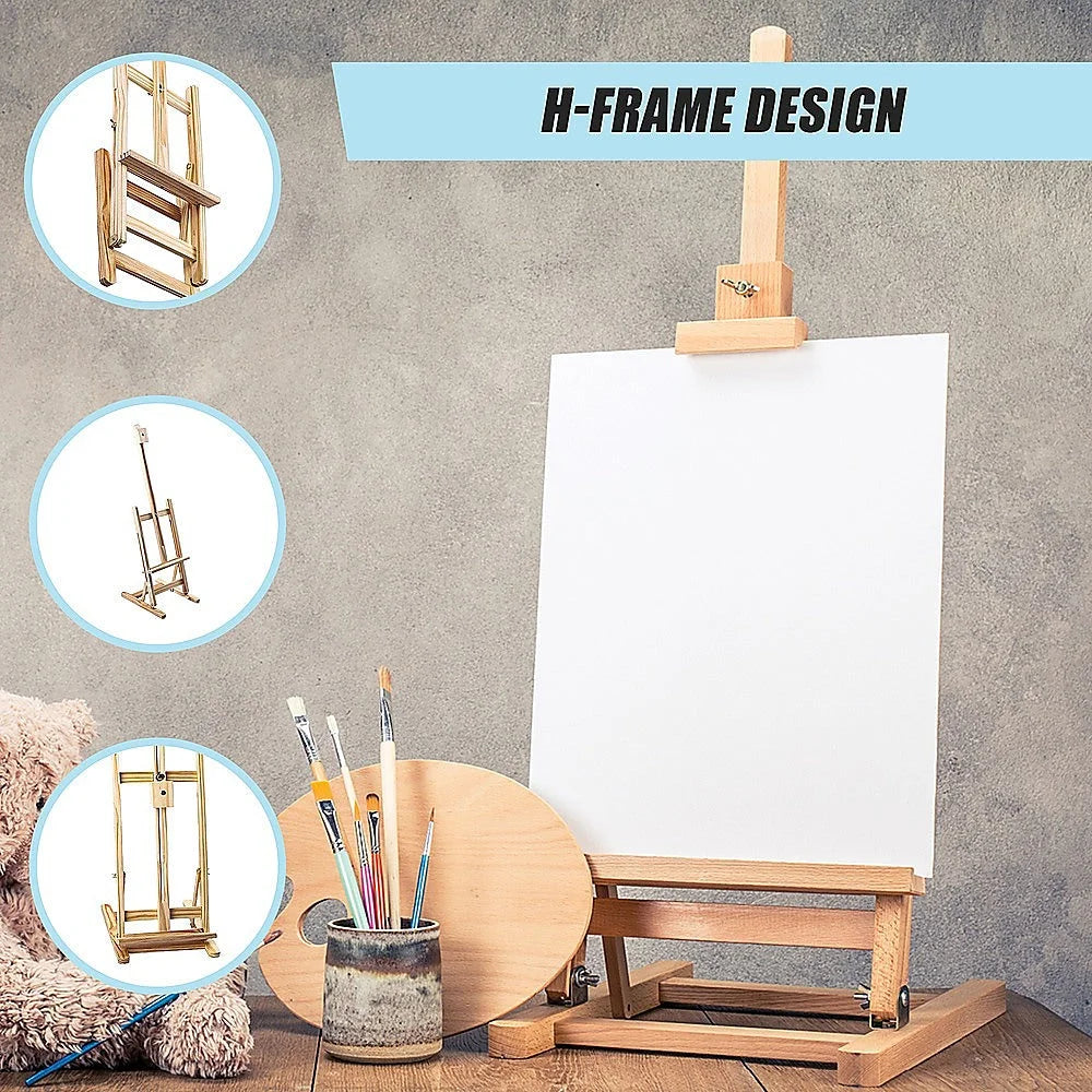 Tabletop Easel Wood Studio H-Frame Artist Art Display