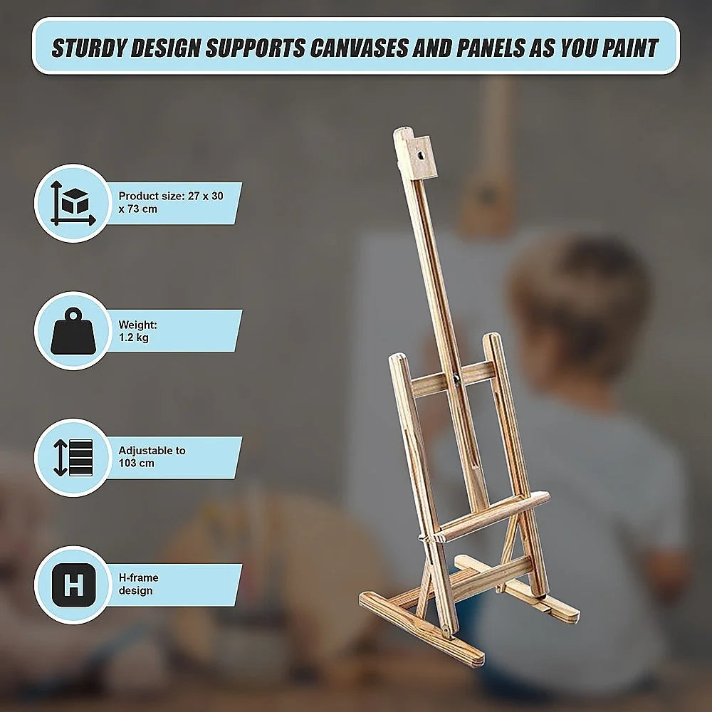 Tabletop Easel Wood Studio H-Frame Artist Art Display